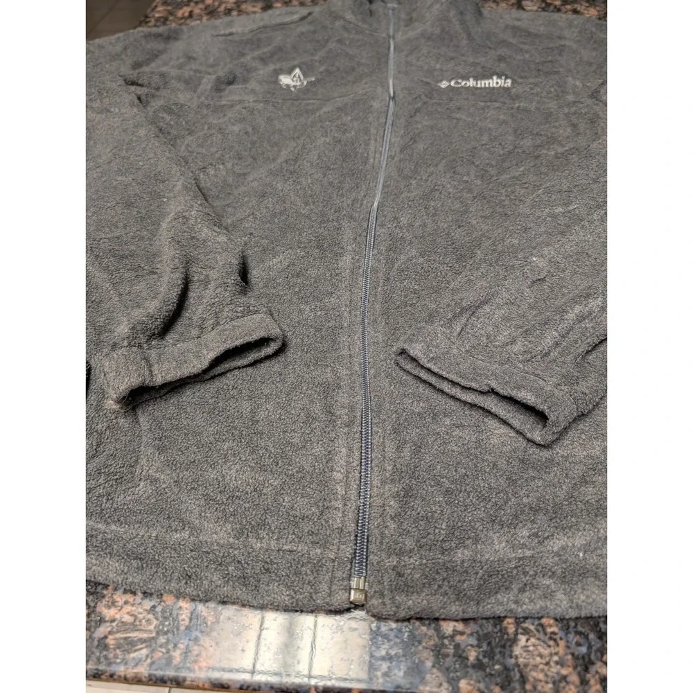 Columbia Sportswear‎ Jacket Mens Medium Gray Full Zip Fleece Pockets Outdoor